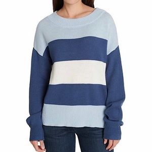 Lucky Brand Blue White Color Block Sweater
